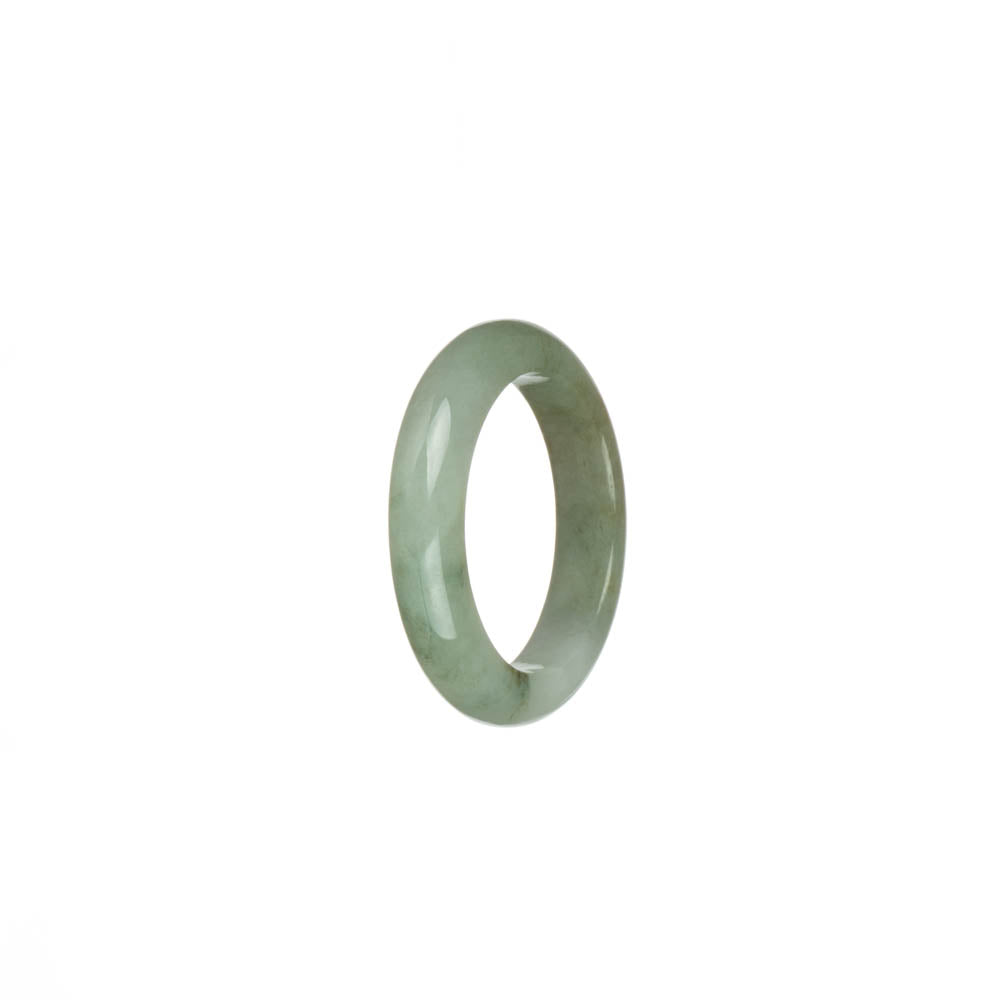 Certified Green and White with Brown Patch Burmese Jade Band - US 9.75