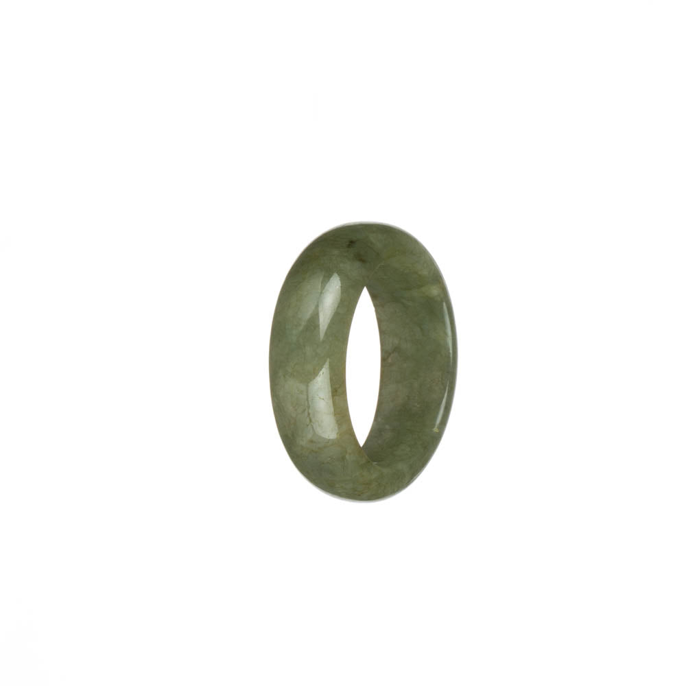 Real Olive Green with Brown Patterns Jade Band - US 9.75