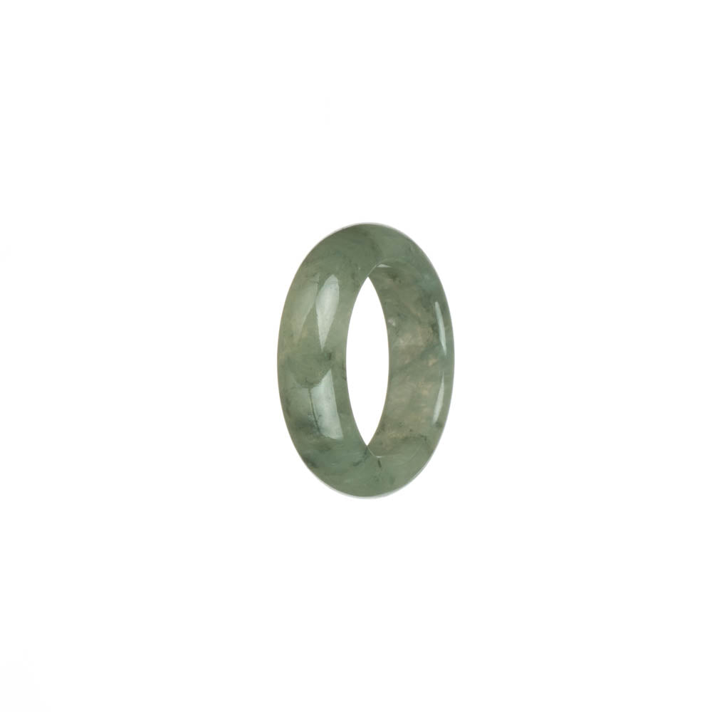 Certified Pale Green with Green Patterns Jade Ring- US 8