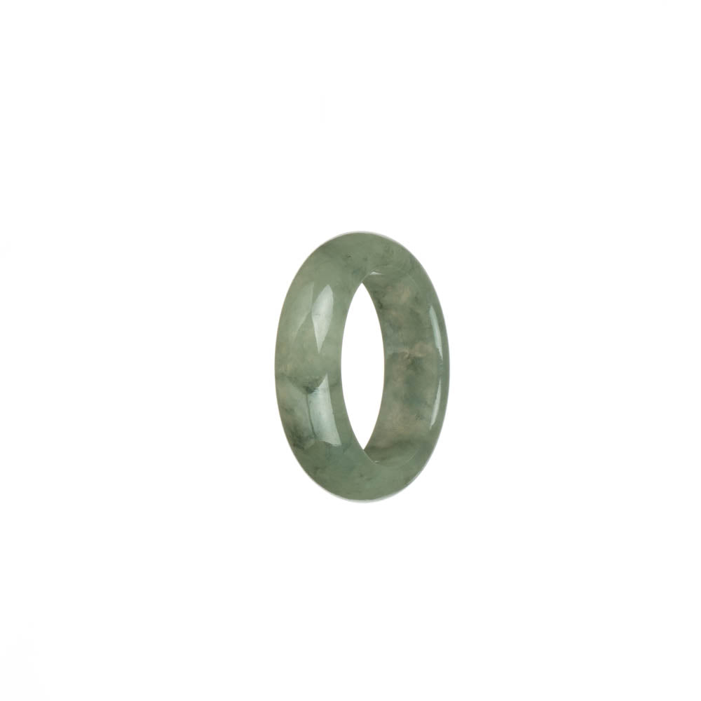 Certified Pale Green with Green Patterns Jade Ring- US 8