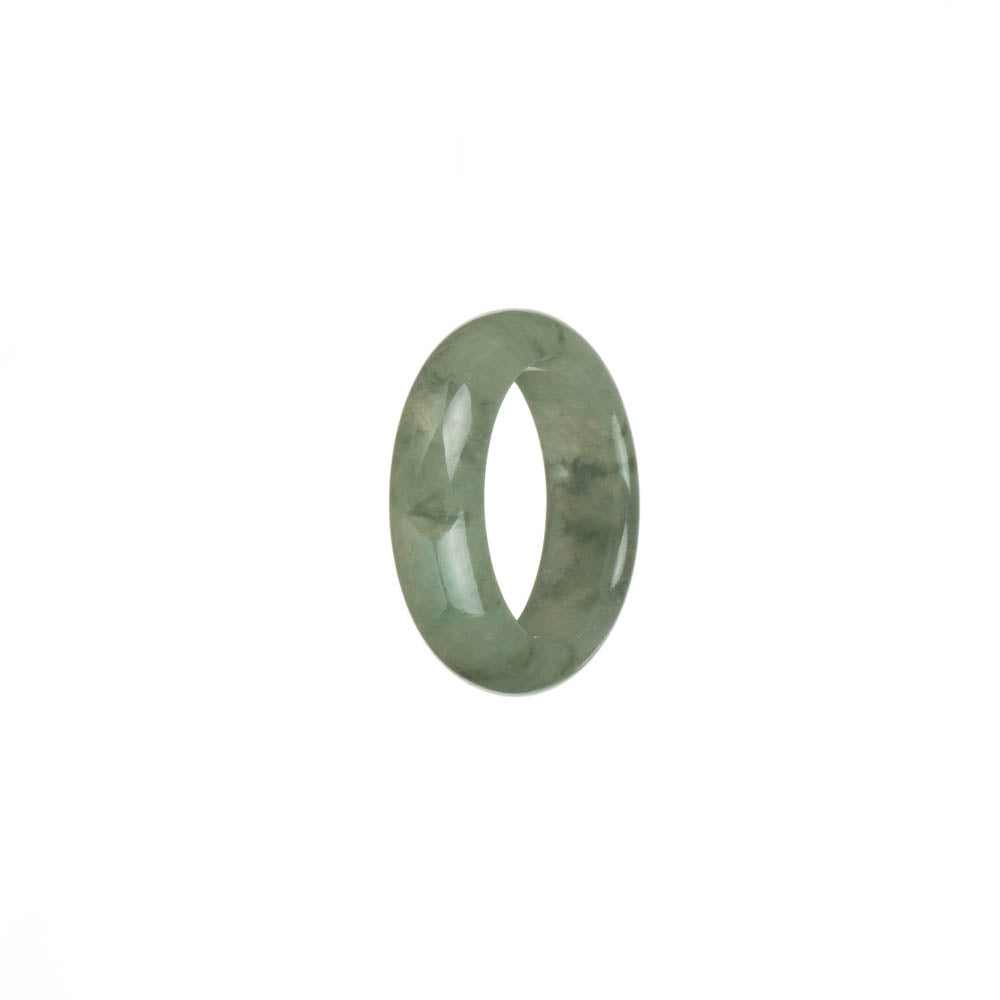 Certified Pale Green with Green Patterns Jade Ring- US 8