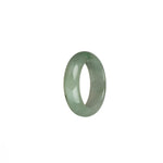 Certified Light Green and White with Apple Green Patch Burma Jade Band - US 9.5