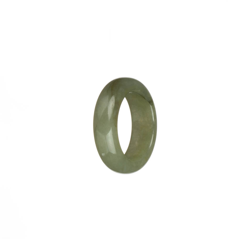 Real Light Olive Green Burma Jade Ring - US 9