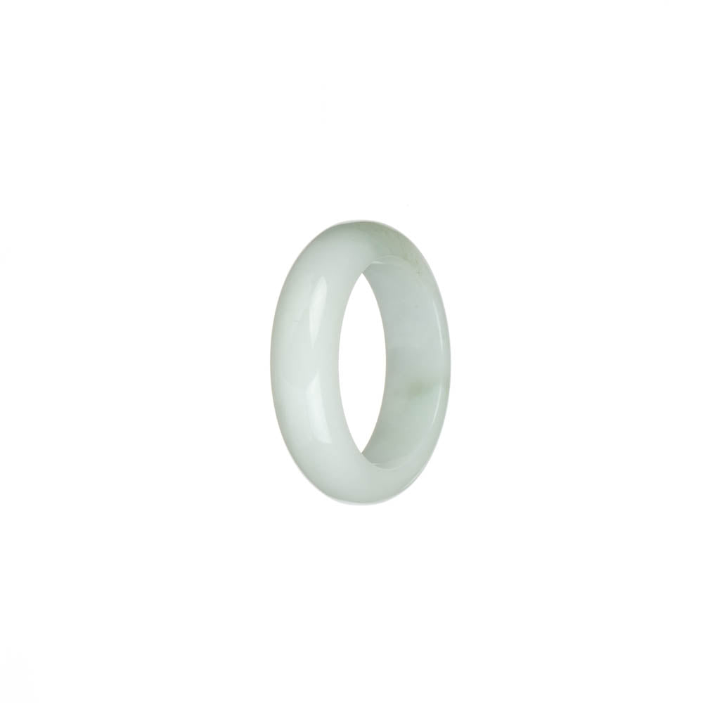 Real White with Pale Green Jade Ring- US 9.5