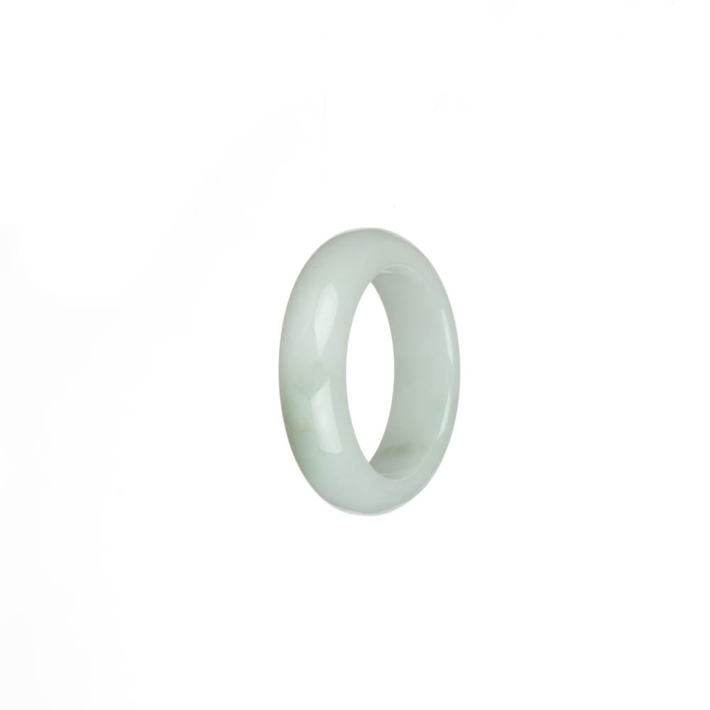Real White with Pale Green Jade Ring- US 9.5