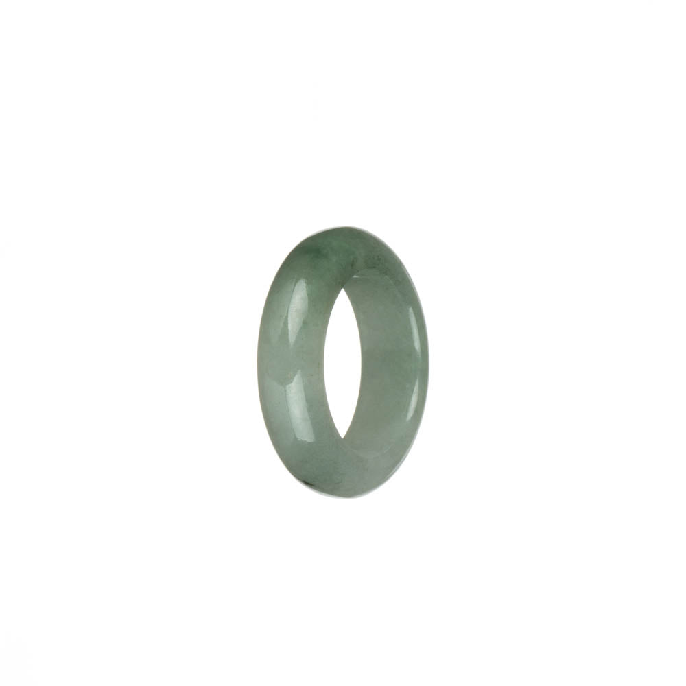 Genuine Light Green and White Jadeite Jade Ring - US 6.75