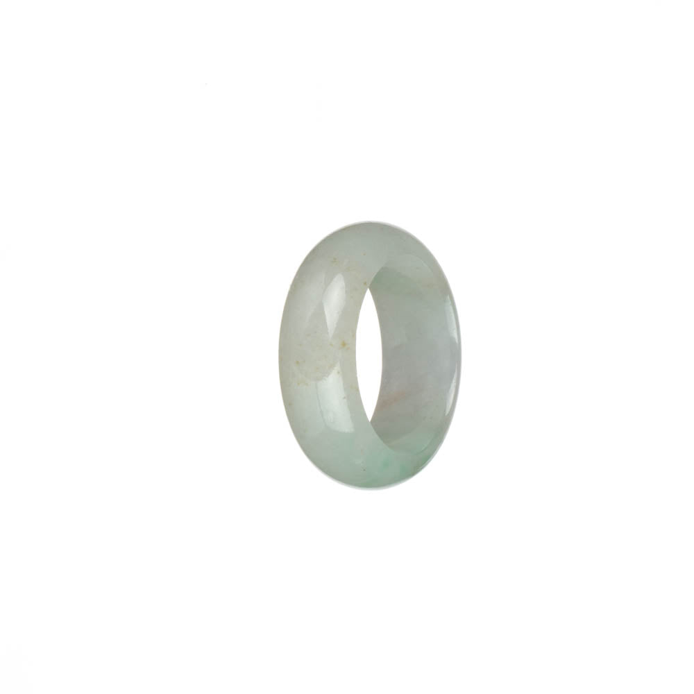 Genuine White with Green Spots Jade Ring- US 7.25