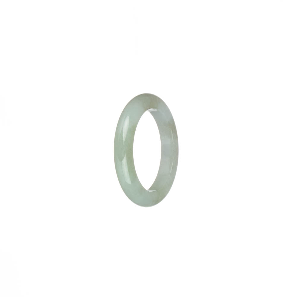 Genuine White with Pale Green Jade Ring- US 8.25