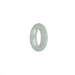 Genuine White with Pale Green Jadeite Jade Band - US 7