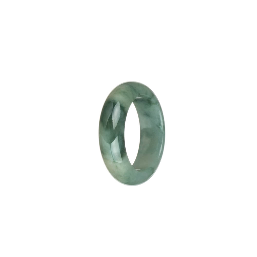 Certified White with Green Patterns Jadeite Jade Ring- US 9.75