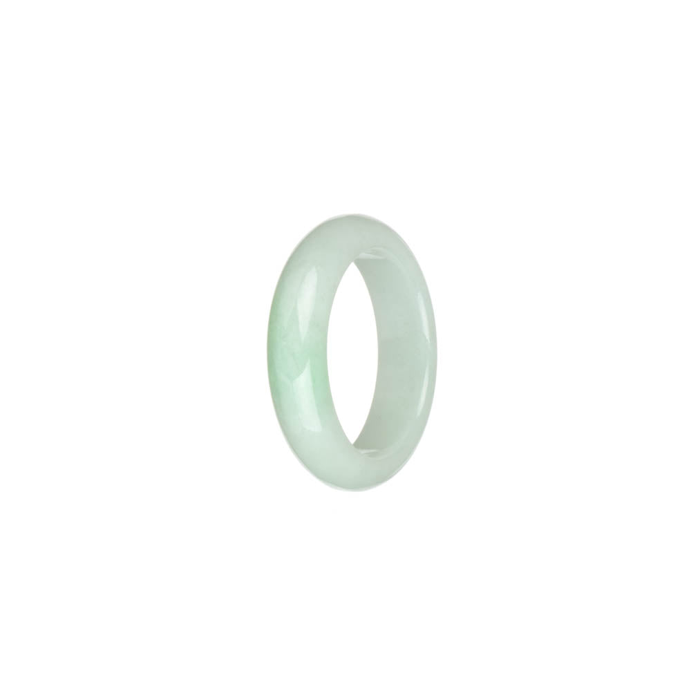 Authentic White and Green Jade Band - US 9.5