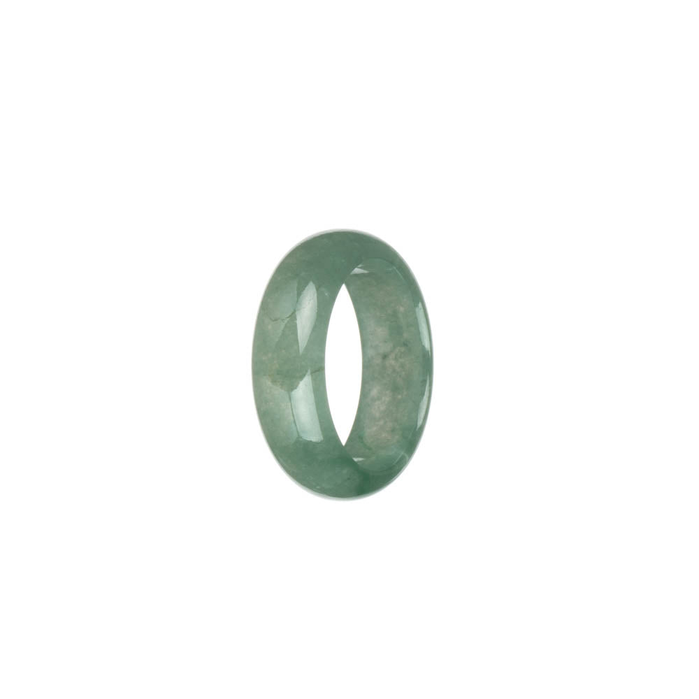 Genuine Light Green with Apple Green Patterns Jadeite Jade Band - US 8.5