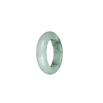 Genuine White with Green Patterns Burmese Jade Band - US 9.5