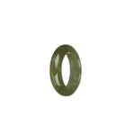 Real Olive Green Jade Ring- US 7.75