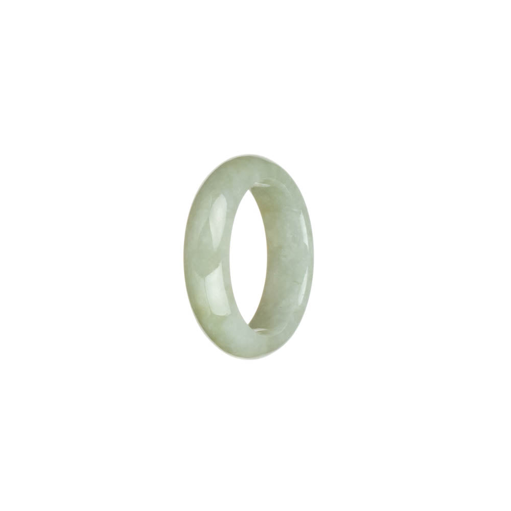 Authentic Light Grey Jade Ring - US 9.5