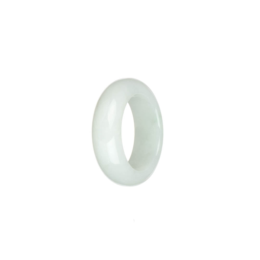 Certified White Burma Jade Ring - US 9.25