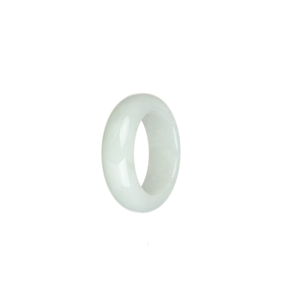 Certified White Burma Jade Ring - US 9.25