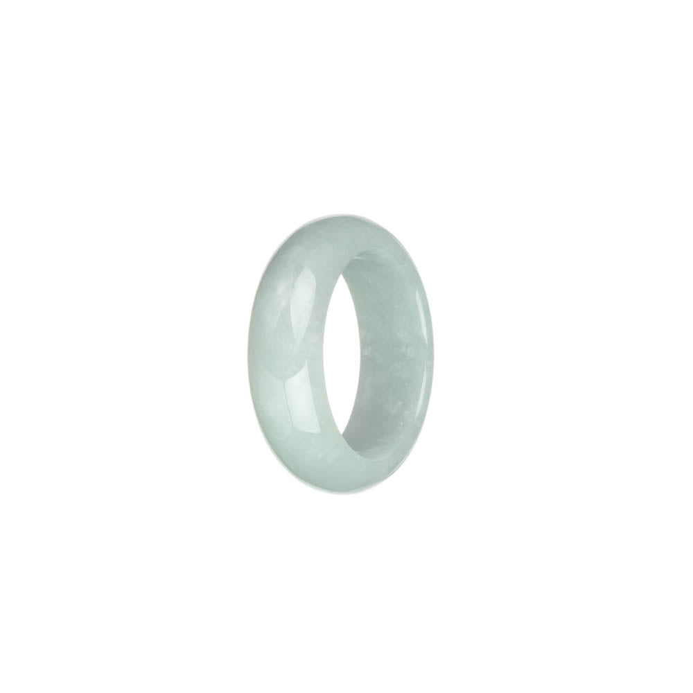 Real Greyish White Burma Jade Ring - US 9.5