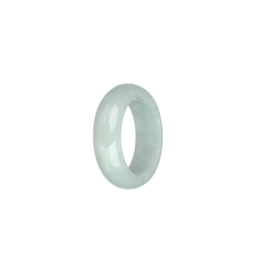 Real Greyish White Burma Jade Ring - US 9.5