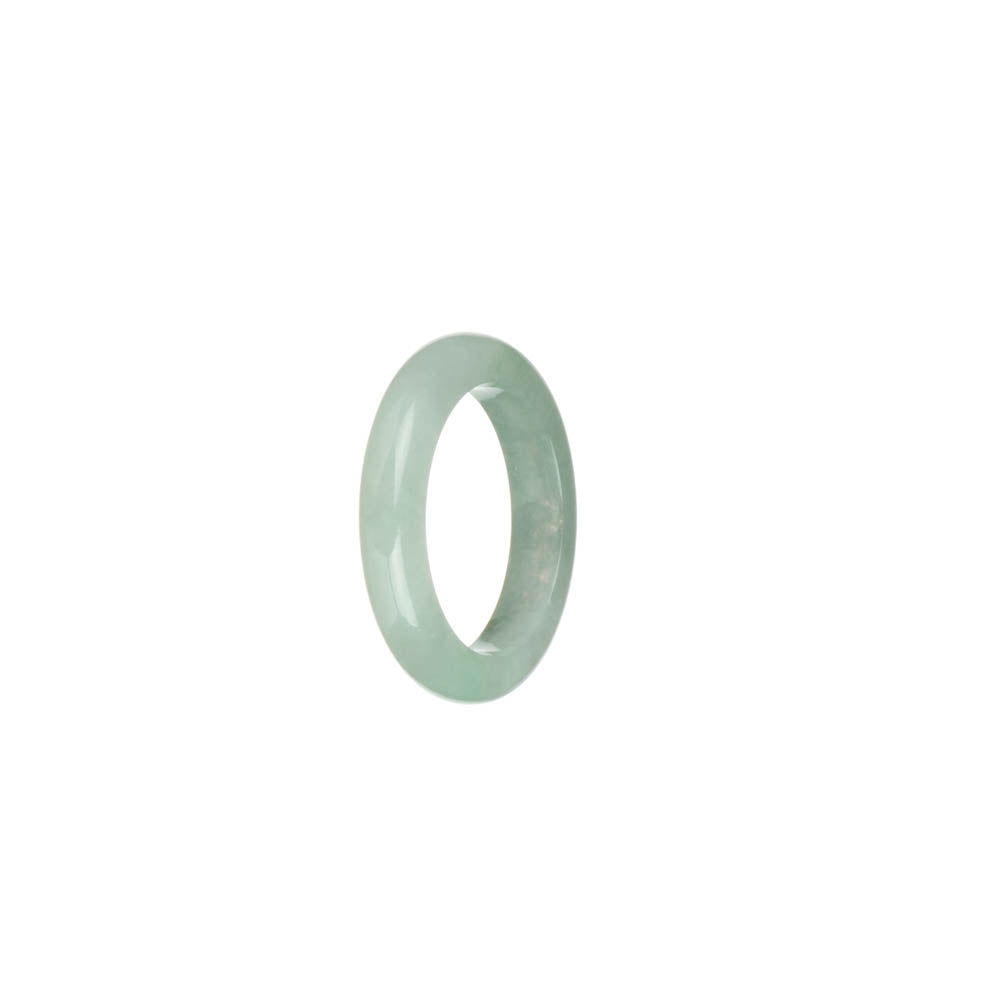 Authentic Light Green with White Jadeite Jade Ring - US 7.25