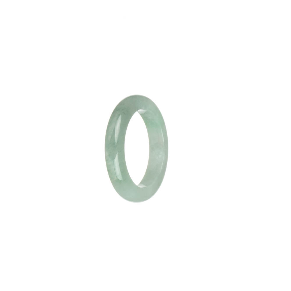 Authentic Light Green with White Jadeite Jade Ring - US 7.25