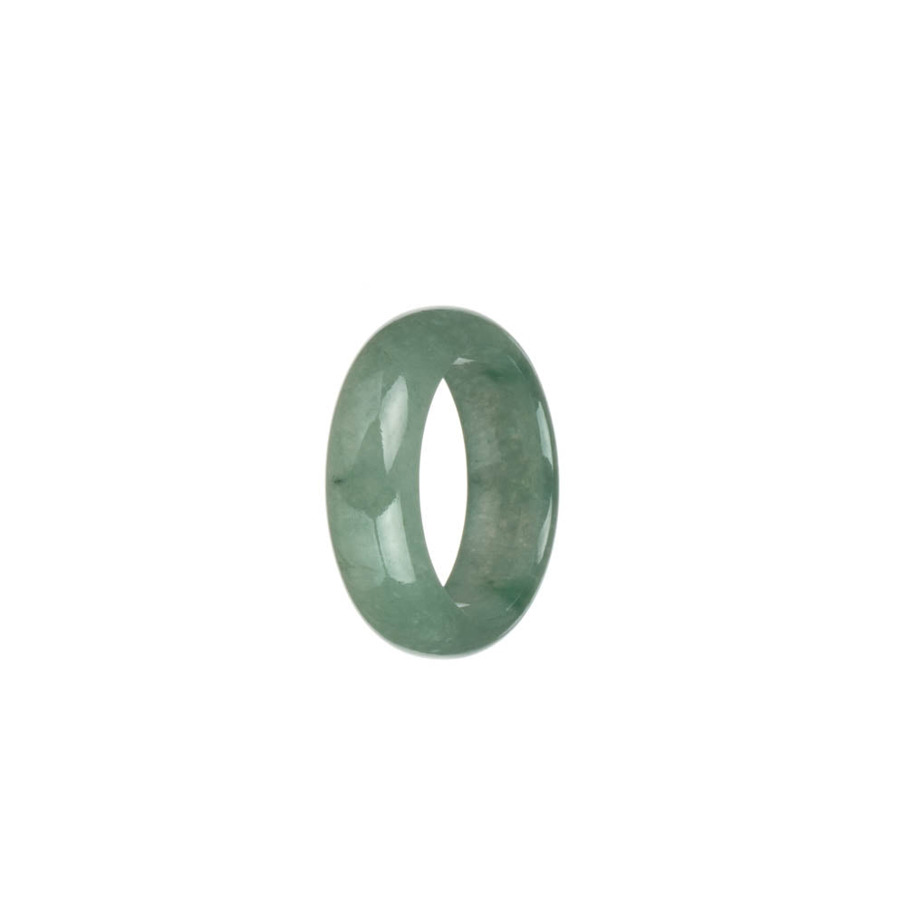 Real Green with Imperial Green Patterns Burma Jade Ring- US 8.5