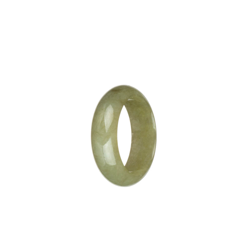 Real Olive Green Burmese Jade Ring - US 10