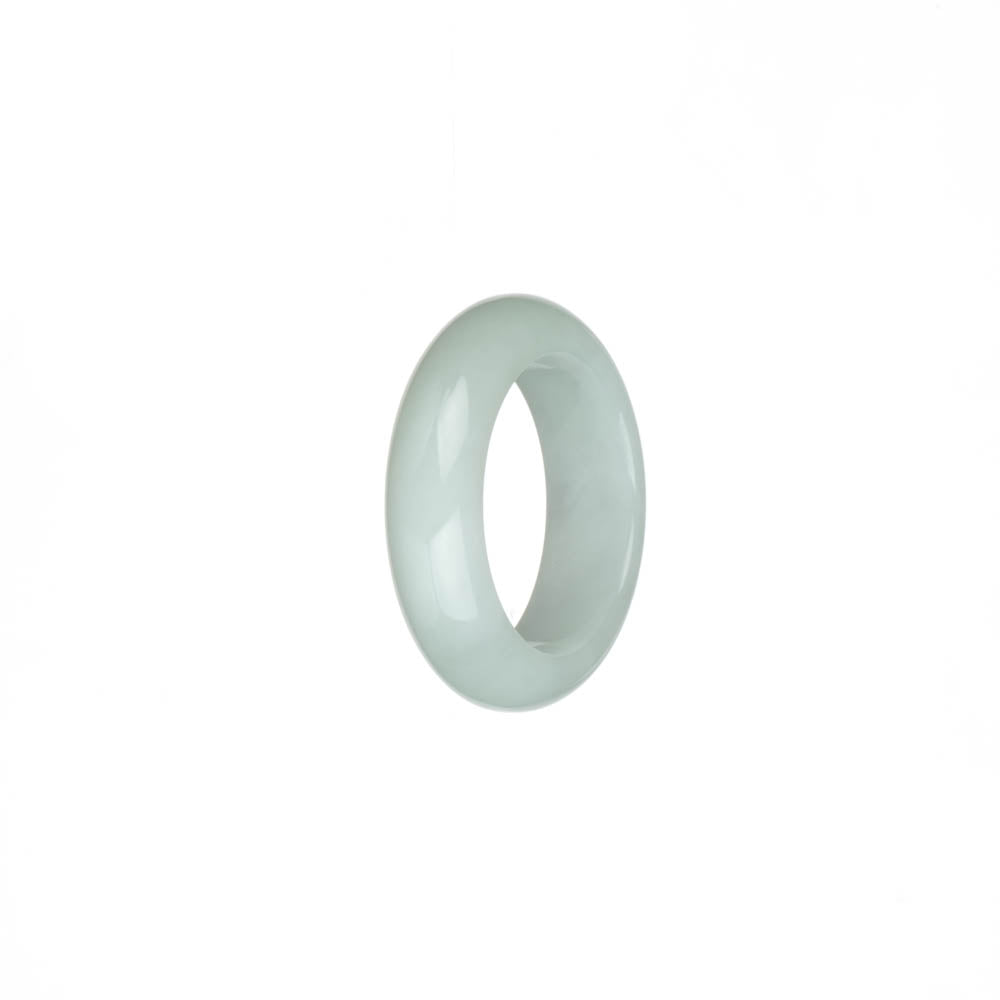 Certified White Burmese Jade Ring - US 9.5