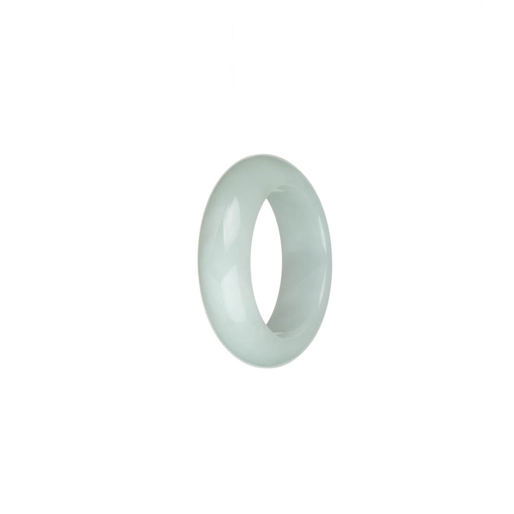 Certified White Burmese Jade Ring - US 9.5