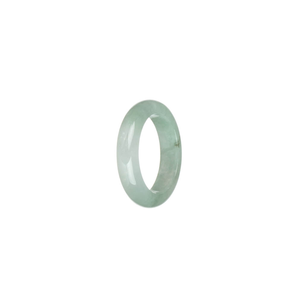 Authentic Translucent Light Green with White Jade Ring - US 7.25