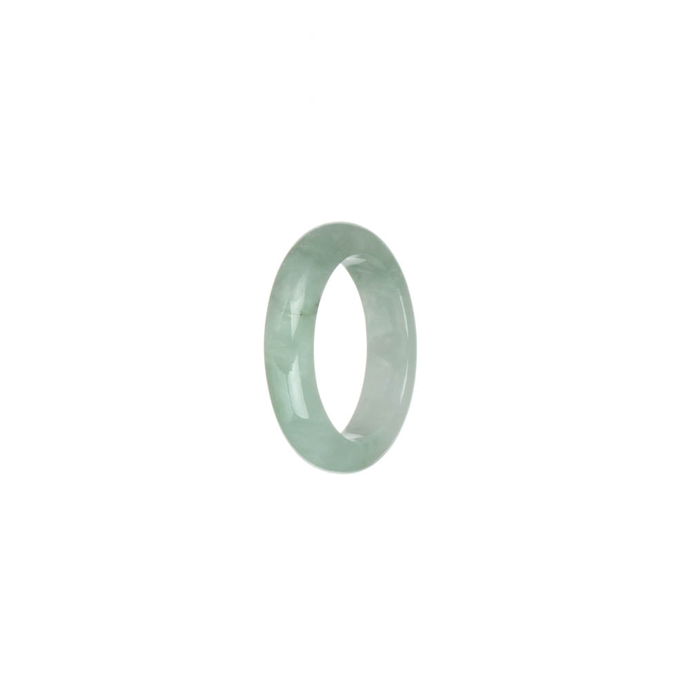 Authentic Translucent Light Green with White Jade Ring - US 7.25