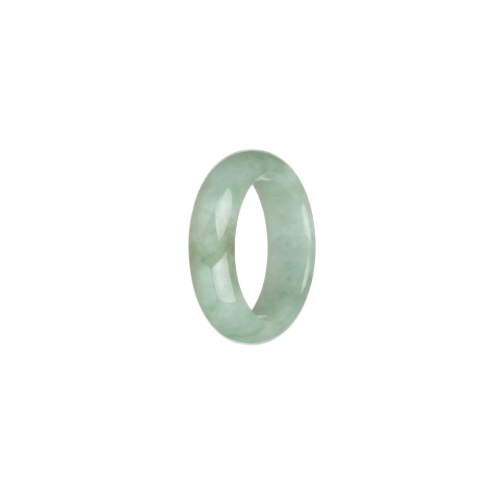 Real White with Pale Green Jadeite Jade Ring- US 9.5