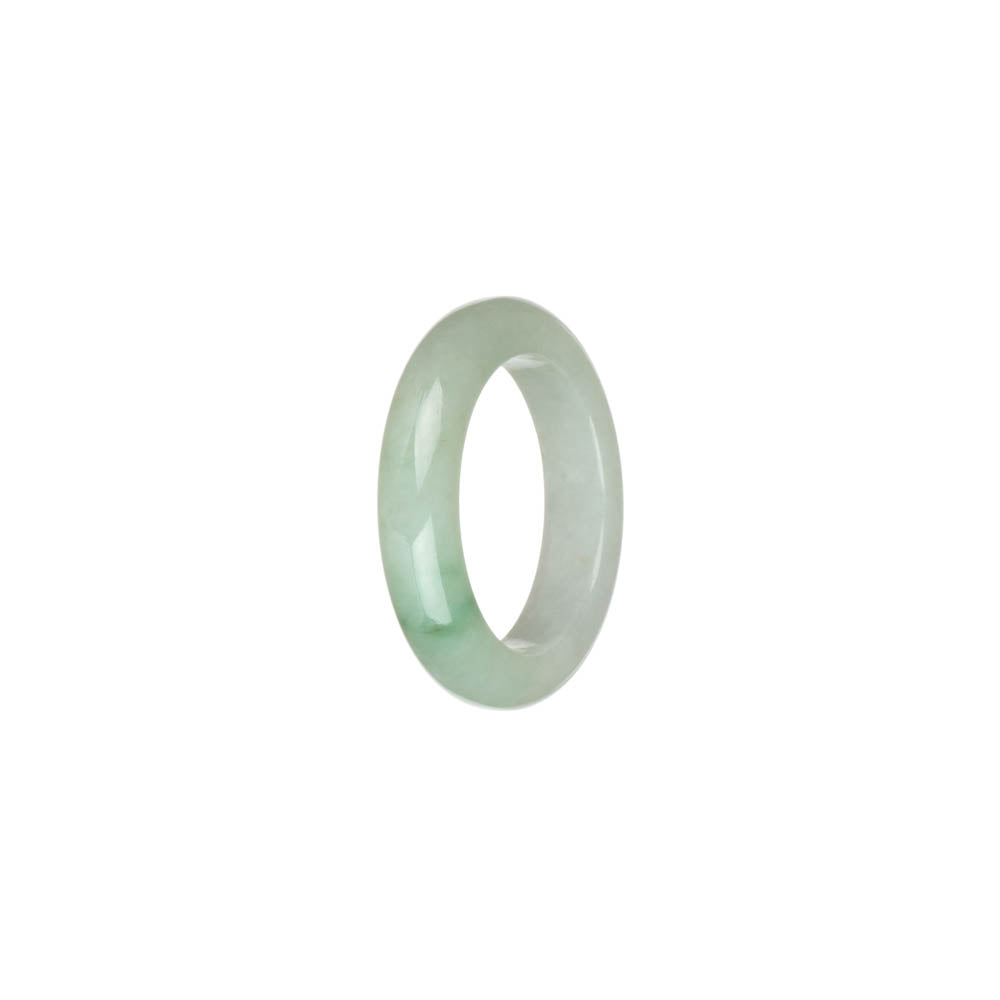 Certified White with Light Green Jade Ring - US 9.5