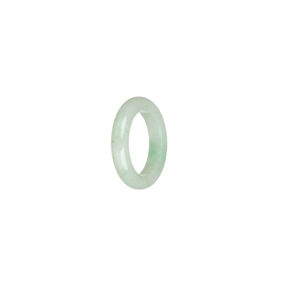 Certified White with Apple Green Patterns Jade Band - US 4.5