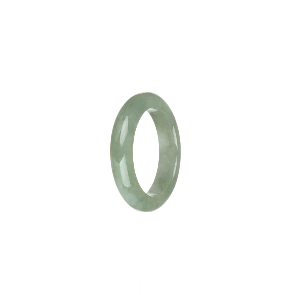 Authentic White with Light Green Jade Ring- US 9.75