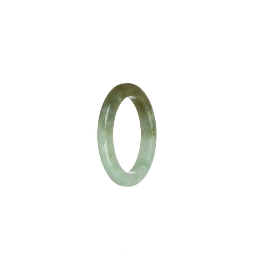 Genuine Olive Green with Pale Green Jadeite Jade Ring - US 9.75
