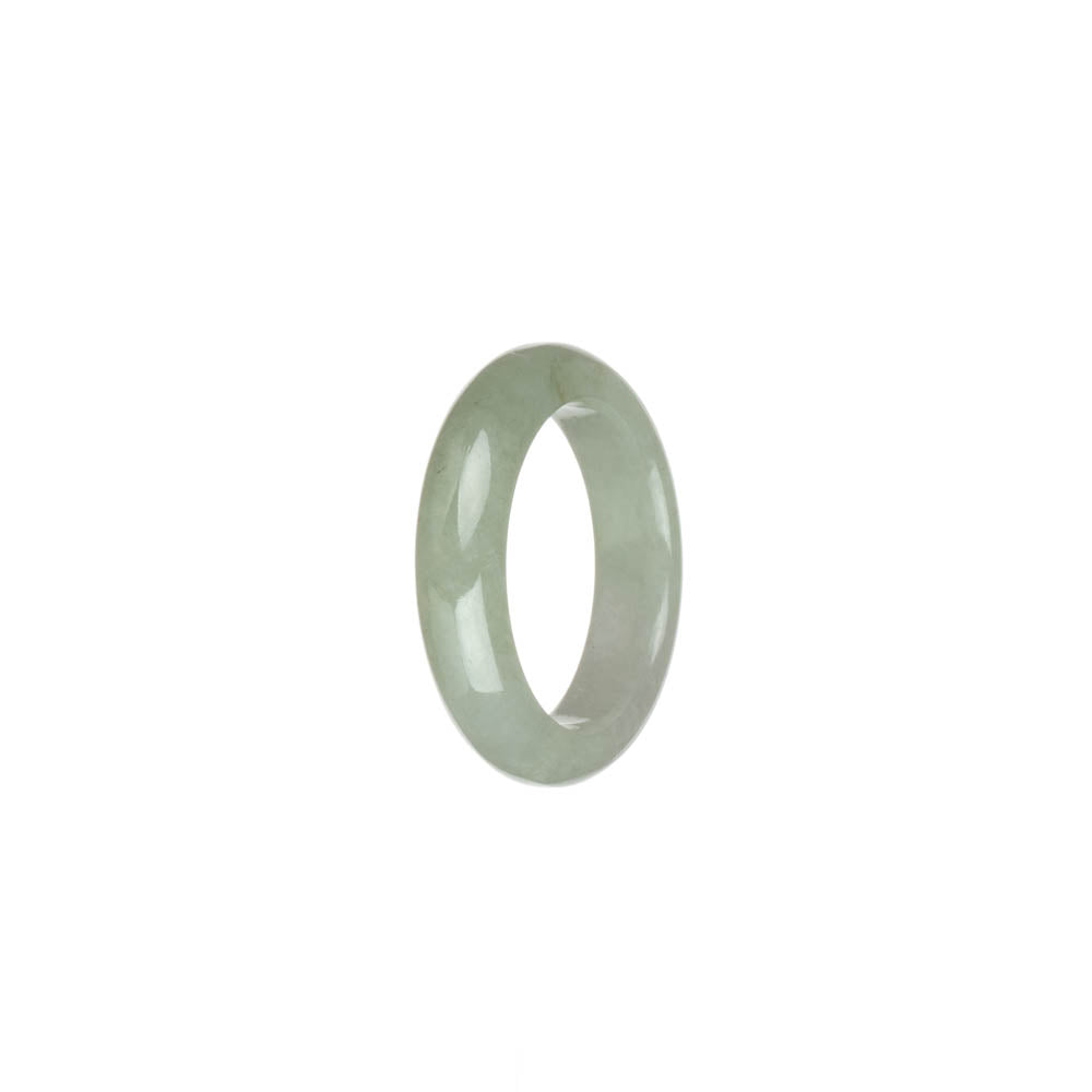 Authentic White with Pale Green Jadeite Jade Band - US 9.75