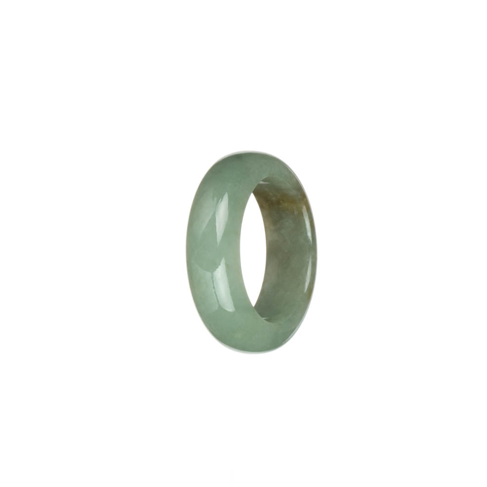 Genuine Light Green with Brown Burmese Jade Ring - US 9.5