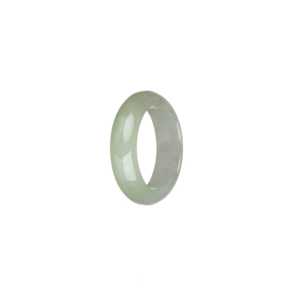 Genuine White with Pale Green with Apple Green Spot Burma Jade Ring - US 9.5