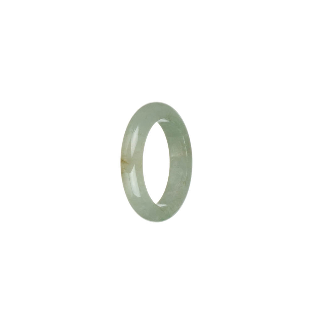 Certified Pale Green with Brown Spots Jade Ring- US 8.5