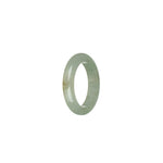 Certified Pale Green with Brown Spots Jade Ring- US 8.5