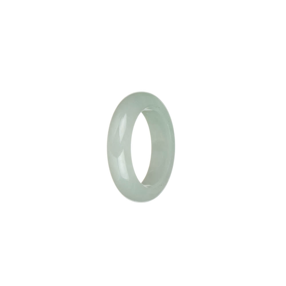 Certified White and Pale Green Burma Jade Band - US 8.25