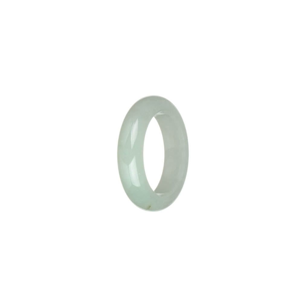 Certified White and Pale Green Burma Jade Band - US 8.25