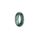 Authentic Light Grey with Green Patterns Jadeite Jade Band - US 8.5
