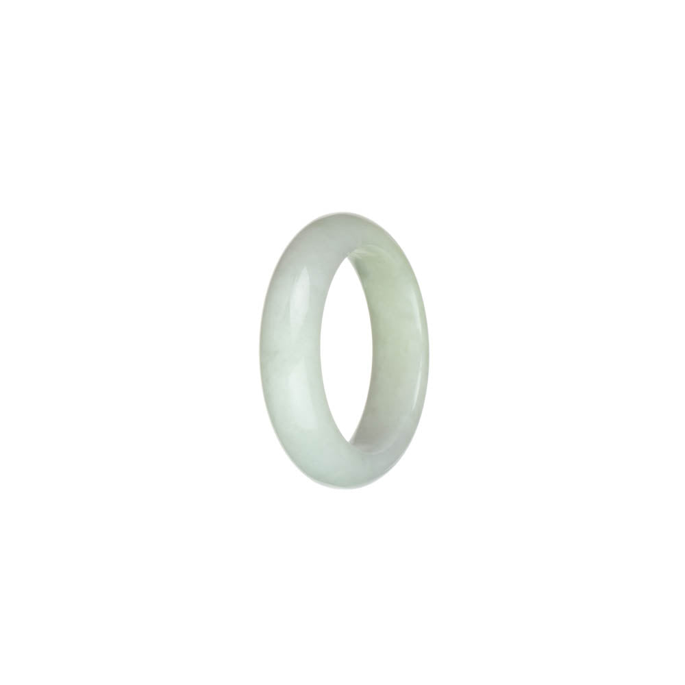 Real White with Pale Green Jade Ring - US 9.5