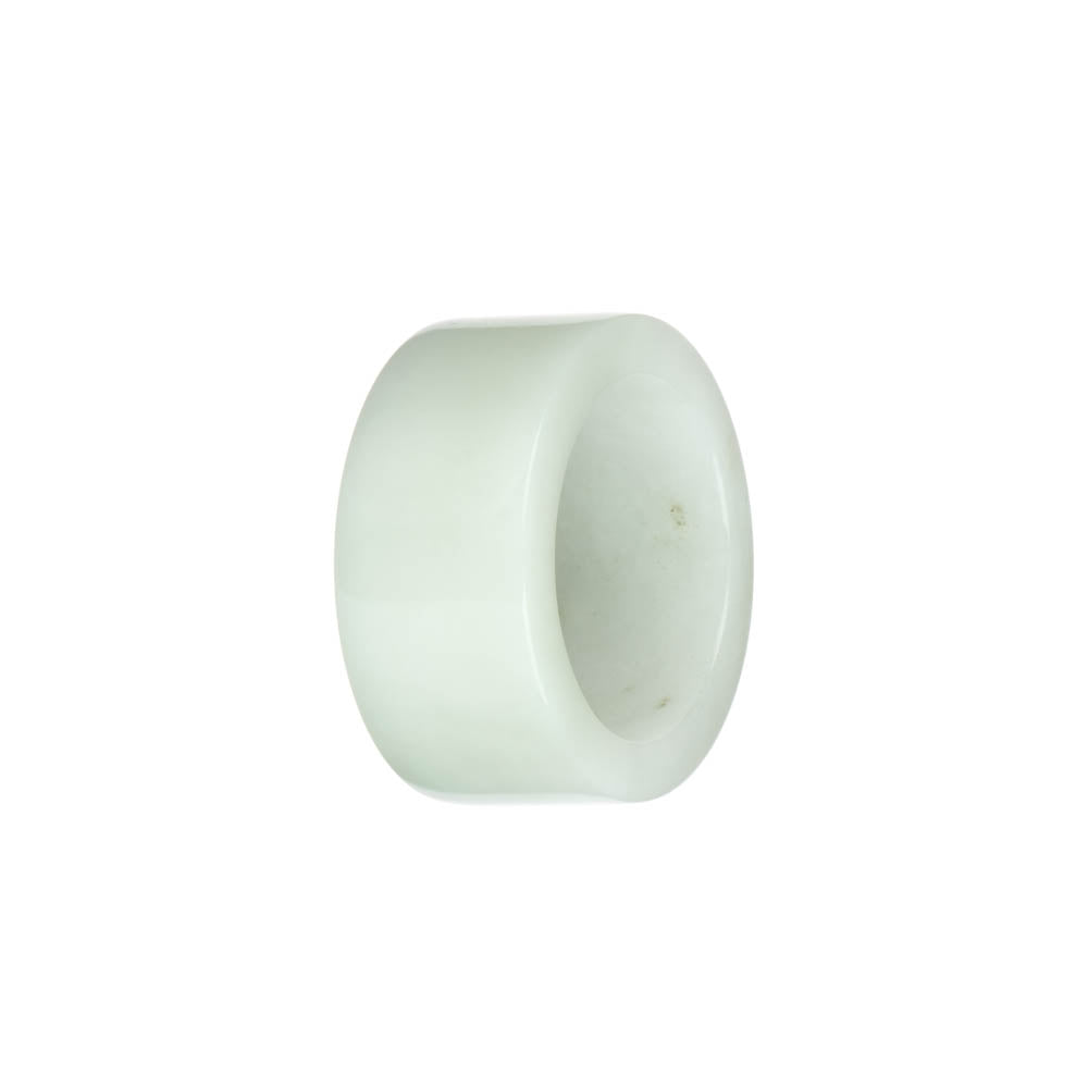 Genuine White with Pale Green Jade Thumb Band - US 12