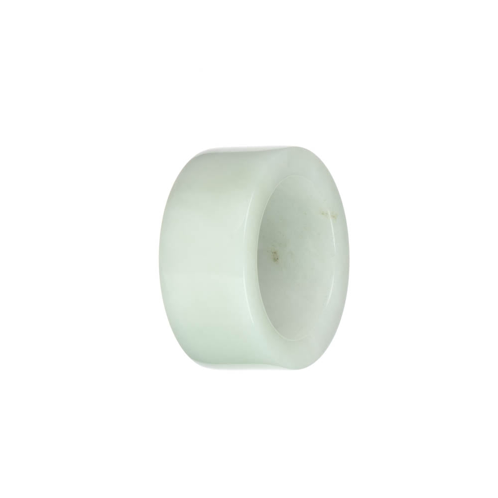 Genuine White with Pale Green Jade Thumb Band - US 12