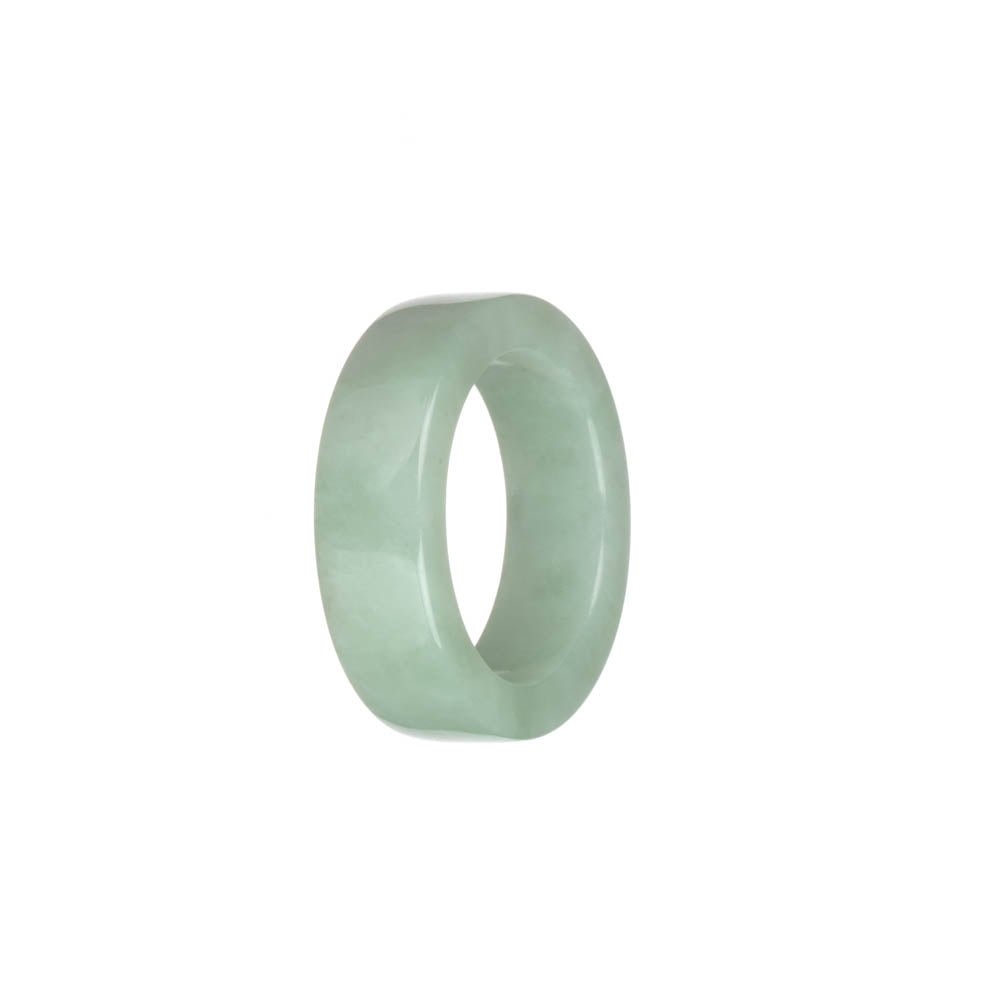 Genuine Light Green with White Jade Ring - US 12