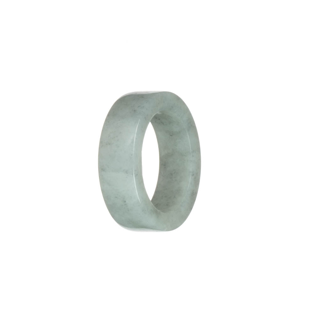 Authentic Light Grey Jade Ring - US 12