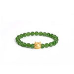 Emerald Baby Dragon Jade Bracelet with 999 Gold Charm